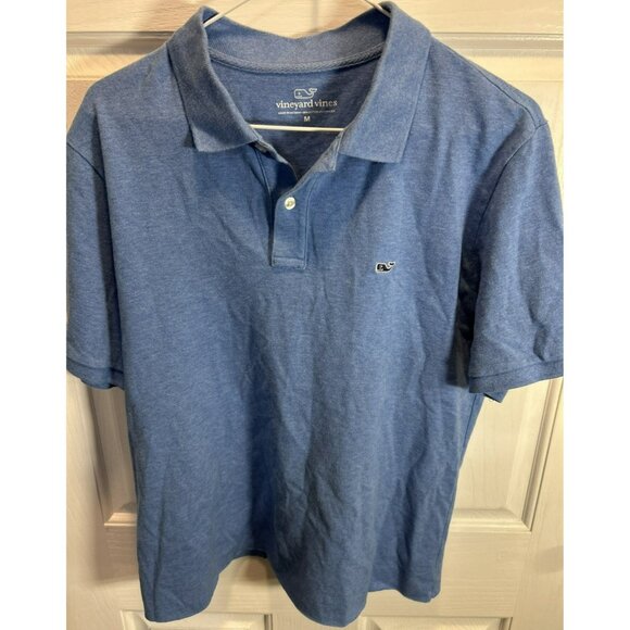Vineyard Vines Men’s Blue Golf Polo M Short Sleeve Black Whale Classic Casual - Picture 1 of 4
